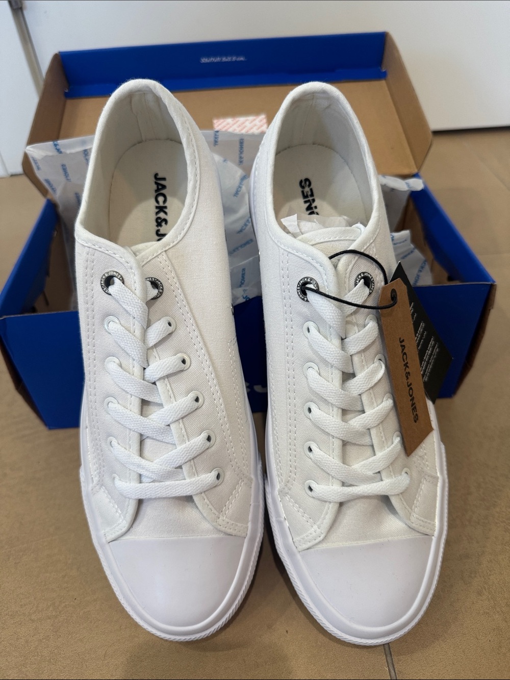 Jack & Jones White Canvas Low-Top Trainers